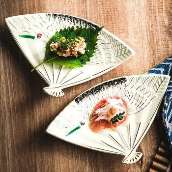 Креативная керамическая тарелка в японском стиле, легкая тарелка для суши в ресторане отеля класса люкс, морепродукты, изысканные блюда, тарелки для сашими