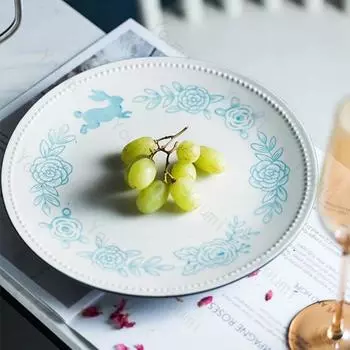 Креативная керамическая тарелка в японском стиле, расписанная вручную цветами, обеденная тарелка, вкусные домашние блюда, тарелка для стейка, изысканная столовая посуда