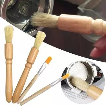 Креативная кисть для кофейного порошка, деревянная ручка, удобная ручка, многофункциональная 4pcs