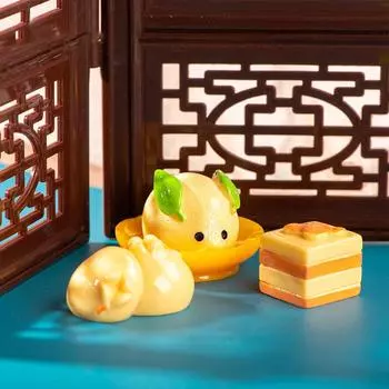 Креативная китайская кондитерская фигурка, милые мультяшные фрукты, еда, украшения из смолы