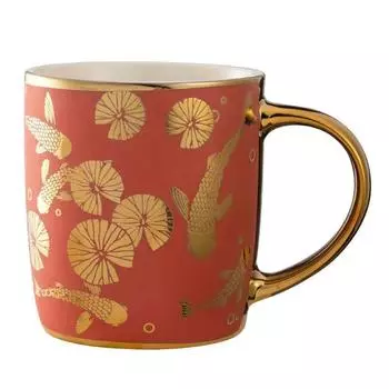 Креативная китайская кружка с элементом, позолоченная керамическая чашка для воды, кофейная чашка, чашка для молока, кружка, чашка послеобеденного чая красный
