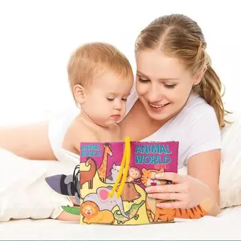 Креативная книга из ткани с хвостом животного для новорожденных, игрушка для детей 0-3 лет, игрушки для раннего обучения, 6 страниц и 12 сторон/4 страницы и 8 сторон, мягкая книга Dinosaur tail (4 pages and 8 sides)