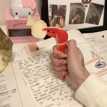 Креативная коготь омара, шариковая ручка с черными чернилами, милый краб, плоскогубцы, ручка, канцелярские принадлежности красный