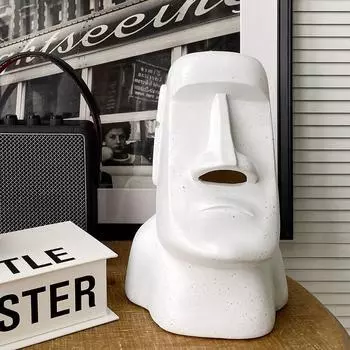 Креативная коробка для салфеток Moai, держатель для бумажных полотенец, скандинавский диспенсер для бумажных полотенец, спальня белый