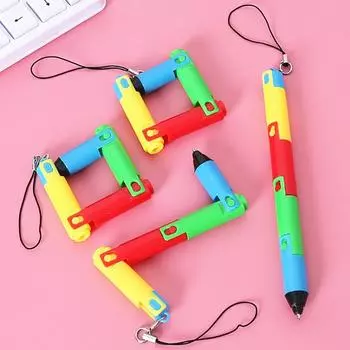 Креативная красочная складная шариковая ручка, канцелярские принадлежности, подарок для офиса, школьника, студента