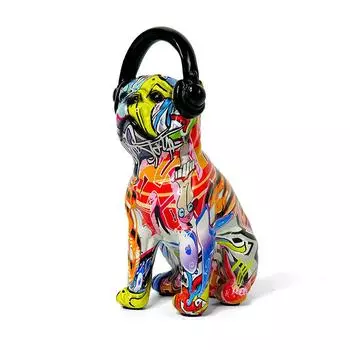 Креативная красочная водная трансферная печать с пшеничным бульдогом, изделия из смолы, украшение для дома, крыльцо, винный шкаф, украшения для офиса