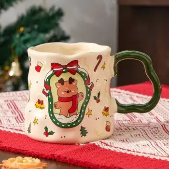 Креативная кружка с ручным защипом для рождественского подарка на день рождения девочки, чашка для воды для дома, нишевый дизайн, кофейная кружка 301-400ml