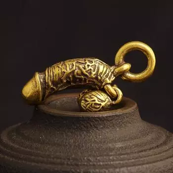 Креативная латунная мужская подвеска-пенис, брелок-подвеска, забавная имитация цыпочки