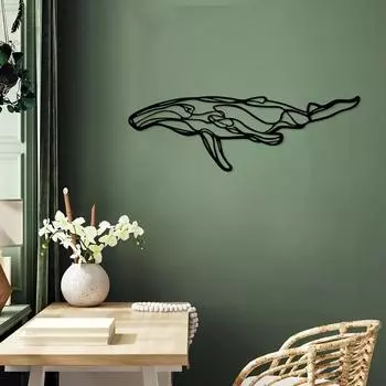 Креативная линия Whale Iron Crafts Стильный декор для гостиной, спальни, прихожей, идеально подходит для украшения стен светло-серый
