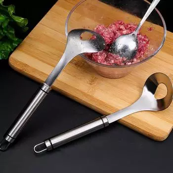 Креативная ложка для приготовления фрикаделек из нержавеющей стали с антипригарным покрытием и эллиптическим отверстием для отвода утечек Инструменты для прессования мяса Кухонные принадлежности