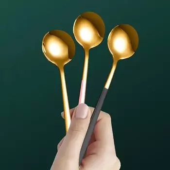 Креативная ложка для смешивания кофе из нержавеющей стали с длинной ручкой, десертные ложки для мороженого, чайная ложка для размешивания, столовые приборы, кухонные принадлежности серебряный