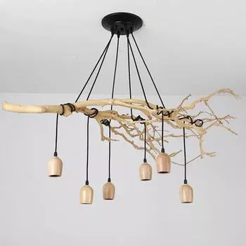 Креативная люстра ветка DIY E27 Современная деревянная лампа для проживания в семье Гостиная (Лампочка и ветки в комплект не входят) 3 heads