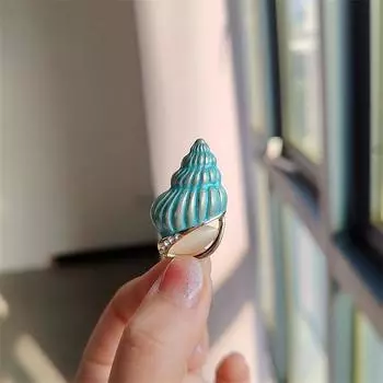 Креативная маленькая брошь-капля в виде ракушки Популярная бижутерия-булавка