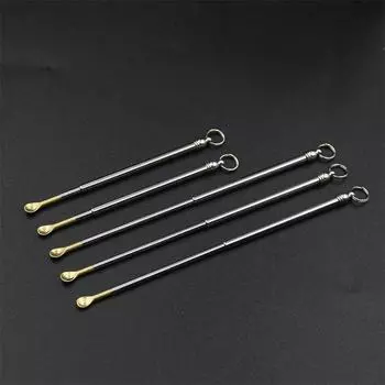 Креативная масштабируемая латунная ложка для удаления ушной серы, кюретка, портативный мини-инструмент для чистки ушей с подвеской-брелком, многоразового использования onesize