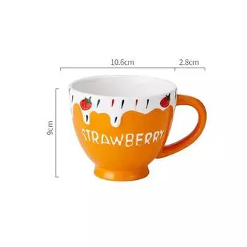 Креативная милая клубничная кружка, керамическая чашка для воды, кофейная чашка, чашка для молока, кружка послеобеденного чая, большая вместительная чашка для воды красный