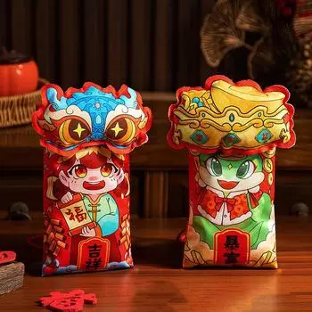 Креативная Милая Сумка Через Плечо Для Денег Весенний Фестиваль Сумка Через Плечо Китайский Год Змеи Красный Конверт Мультяшный Счастливый Красный Пакет Подарков