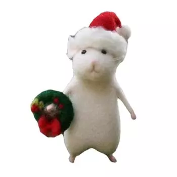 Креативная мини-белая кукла-мышь, игрушка-обнимашка для мышки на Хэллоуин, тыквенные волосы, мини-мышь-иглы, набор X6R7 wreath-1pcs