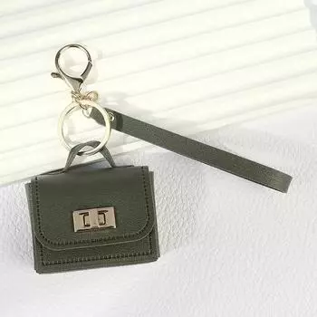 Креативная мини-кожаная сумка-подвеска, висячее украшение для сумки, универсальный кулон для сумки, кошелек для монет, брелок, мини-сумка для наушников, подвеска армия зеленый