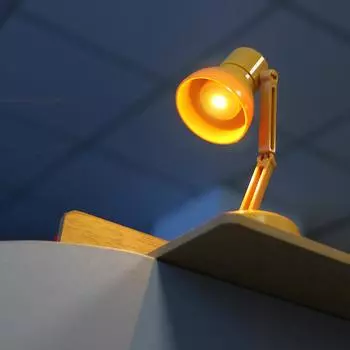 Креативная мини-настольная лампа, масштаб 1/6, миниатюрная светодиодная модель настольной лампы, подходящая для детского игрового домика и ролевых игрушек