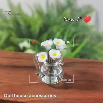 Креативная мини-стеклянная ваза, прозрачное растение, гидропонный цветок, прочный реалистичный миниатюрный цветок, украшение для кукольного домика своими руками чистый