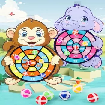 Креативная мишень для дротиков с изображением животных, липкий мяч, метание липкого мяча, детские игрушки коричневый