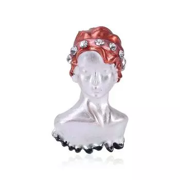 Креативная мода Классическая брошь с персонажем, брошь из сплава со стразами, брошь для аксессуаров одежды высокого класса темно-коричневого