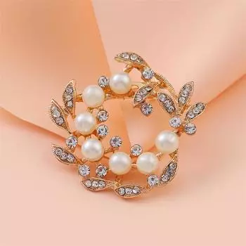 Креативная мода Простой стиль ювелирных изделий Ювелирные изделия Нишевый дизайн Чувство продвинутой индивидуальности Стразы Жемчужина Лист Брошь