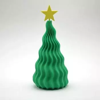 Креативная модель рождественской елки в форме волны с яркой желтой звездой на верхушке, которая улучшит праздничную атмосферу. Новый фаворит One Size зелёный