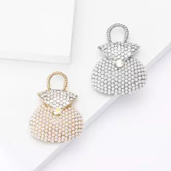 Креативная модная брошь из жемчуга для сумки из сплава, изысканная брошь для женского костюма, пальто, корсажа, украшение