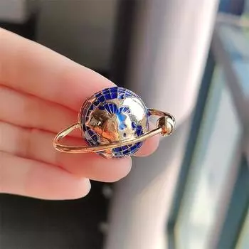 Креативная, модная и персонализированная брошь «Планета Галактики и Вселенной», универсальная мужская и женская брошь из сплава с каплями на воротник