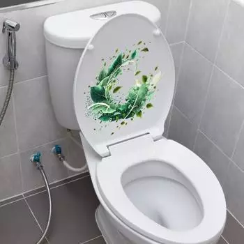 Креативная мультяшная ботаническая наклейка, самоклеящаяся водонепроницаемая наклейка на унитаз, износостойкая наклейка на дверь из ПВХ