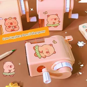 Креативная мультяшная капибара ручная точилка для карандашей портативная точилка для карандашей канцелярские принадлежности для студентов канцелярские подарки