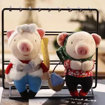 Креативная мультяшная кукла-свинка, плюшевая игрушка, милая маленькая кулон-свинка, мини-кукла, подвесное украшение на сумку 12cm