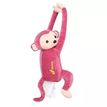 Креативная мультяшная обезьяна, домашний офис, автомобиль, подвесной держатель для бумажных салфеток и салфеток розовый