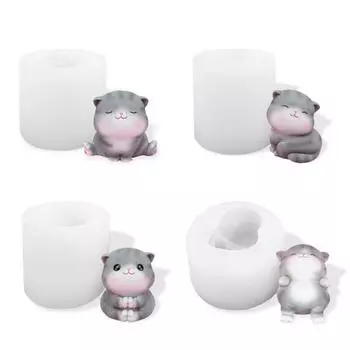 Креативная мультяшная трехмерная силиконовая форма Meonika Diy, форма для свечей, шлифовальный инструмент для торта с котом