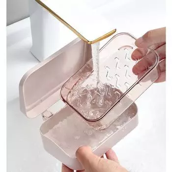 Креативная мыльница-ракушка Простая прозрачная пластиковая дренажная коробка Бытовая мыльница для общежития Туалет Балкон Ванная Комната Baos