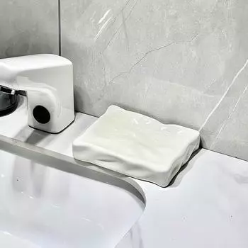 Креативная мыльница в виде цветка ромашки, бытовая, без пробивания отверстий, для ванной комнаты, мультяшная, керамическая мыльница-полка в виде клевера