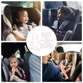 Креативная наклейка для внешнего декора автомобиля Наклейки для детей на борту Смешная предупреждающая наклейка для автомобиля Высокая светоотражающая способность для транспортных средств чёрный