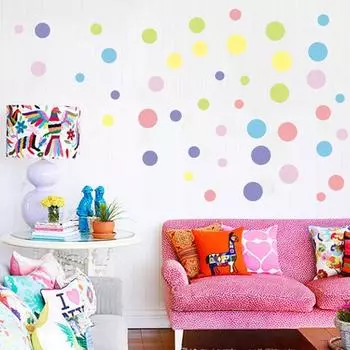 Креативная наклейка на стену в цветной горошек «сделай сам», для детей, детских комнат, спальни, украшения дома, настенная роспись, художественные наклейки, наклейки из ПВХ, обои