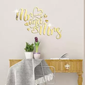 Креативная наклейка на зеркало, глянцевая, прочная, нежная золотистый