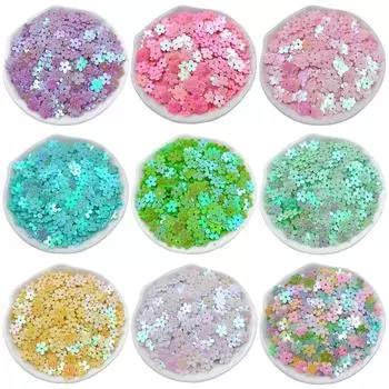 Креативная нашивка ПВХ нашивка Симфония Полые пайетки Блестки из бисера Блестки объемные пайетки Волшебные цветные пайетки ПВХ Блестки бусины 4mm Plum Flower фиолетовый