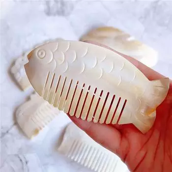 Креативная натуральная расческа для волос из ракушек, цветная парикмахерская расческа, массажная щетка для волос, инструмент для укладки волос Semicircle