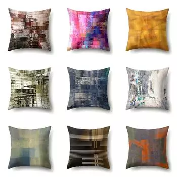 Креативная наволочка с геометрическим рисунком, прикроватная офисная подушка для поясницы, чехол для диванной подушки 40x40cm