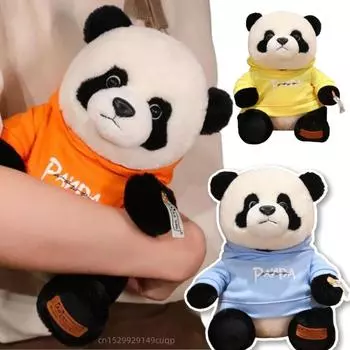 Креативная одетая плюшевая кукла панда, красочная толстовка с капюшоном, плюшевая игрушка в виде панды, украшение для дома, подарок для мальчиков и девочек about 23cm