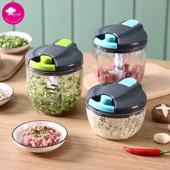 Креативная овощерезка, ручная многофункциональная мясорубка, машина для измельчения сломанных овощей, кухонные пельмени, пельмени, фаршированный чесноком 520ml синий