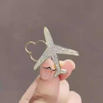 Креативная парящая брошь женская простая универсальная брошь в виде самолета, нишевый дизайн, булавка, персонализированные аксессуары для костюма