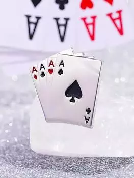 Креативная персонализированная брошь-украшение в виде игральной карты One Size белый