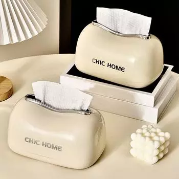 Креативная пластиковая коробка для салфеток Spring Tissue Box большой емкости в кремовом стиле, декоративная коробка для салфеток, кухонная бежевый