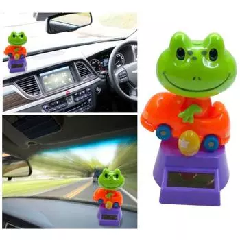 Креативная пластиковая солнечная энергия лягушка автомобильный орнамент флип-клапан горшок качели детская игрушка