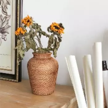 Креативная плетеная ваза ручной работы из ротанга, ваза для сушеных цветов, цветочная композиция, домашний декор, настольный орнамент, украшение сада 1 Piece
